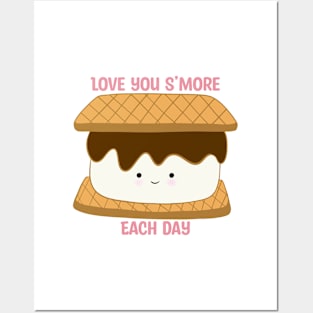 Love You S'more Each Day - Chocolate Marsh mellow Graham Crackers Posters and Art